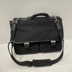 Coach Black Messenger No K15-6410 Thompson Briefcase Laptop Bag Canvas Leather